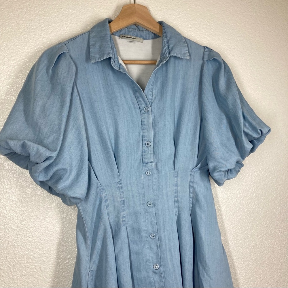 Tart Collections Kara Dress Open Air Blues XS Tencel Rayon Baloon Short Sleeves - Picture 6 of 16